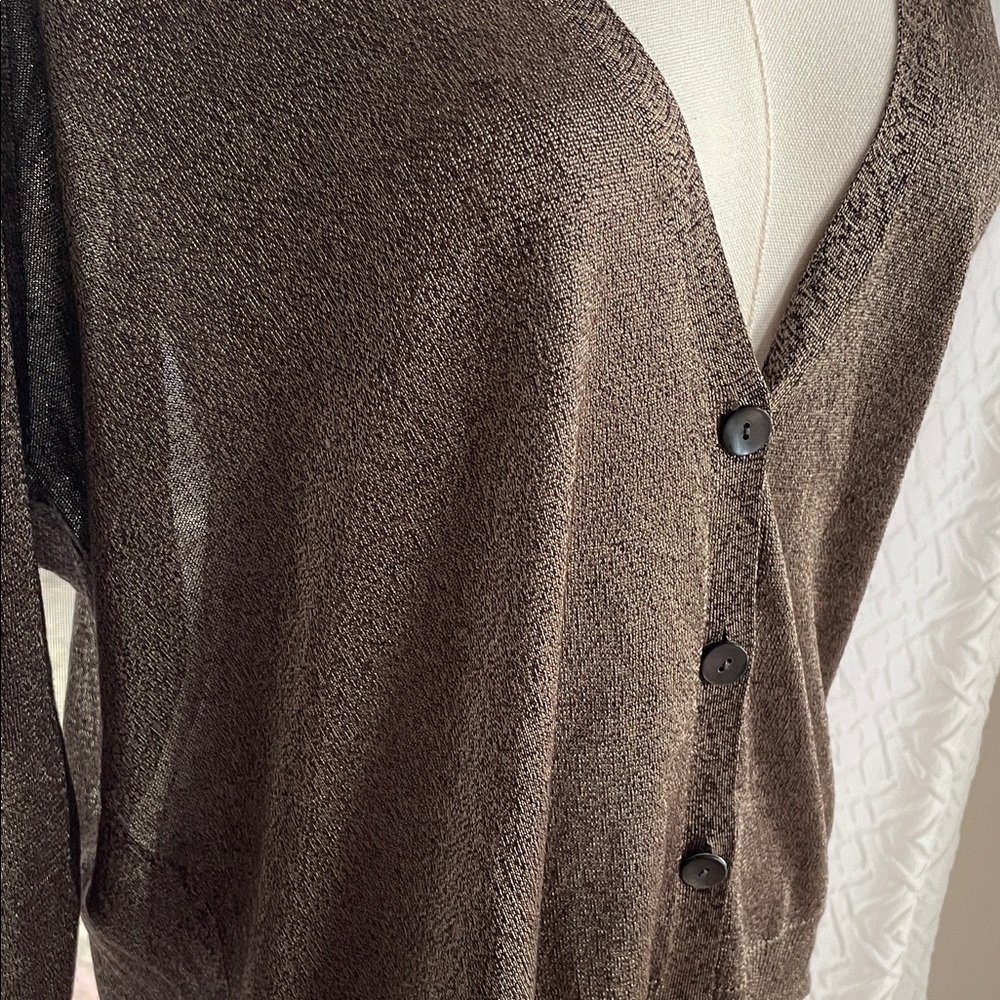 Eileen Fisher Women's Bronze Button-Up Sweater XS Fits S-M - Picture 4 of 12